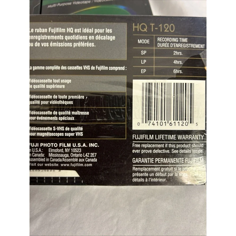 #8449 New Factory Sealed 3 Fugi HQ  120 VHS Blank Video Cassette Tapes